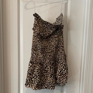 American Eagle Outfitters Animal Print Dress XS. NWT. Smocked body